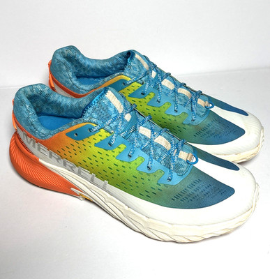 MERRELL Agility Peak 5 Trail Running Shoes Orange/Blue Mens 11 Read Description