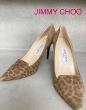 JIMMY CHOO leopard print high heels Casual or Dressy women shoes from japan