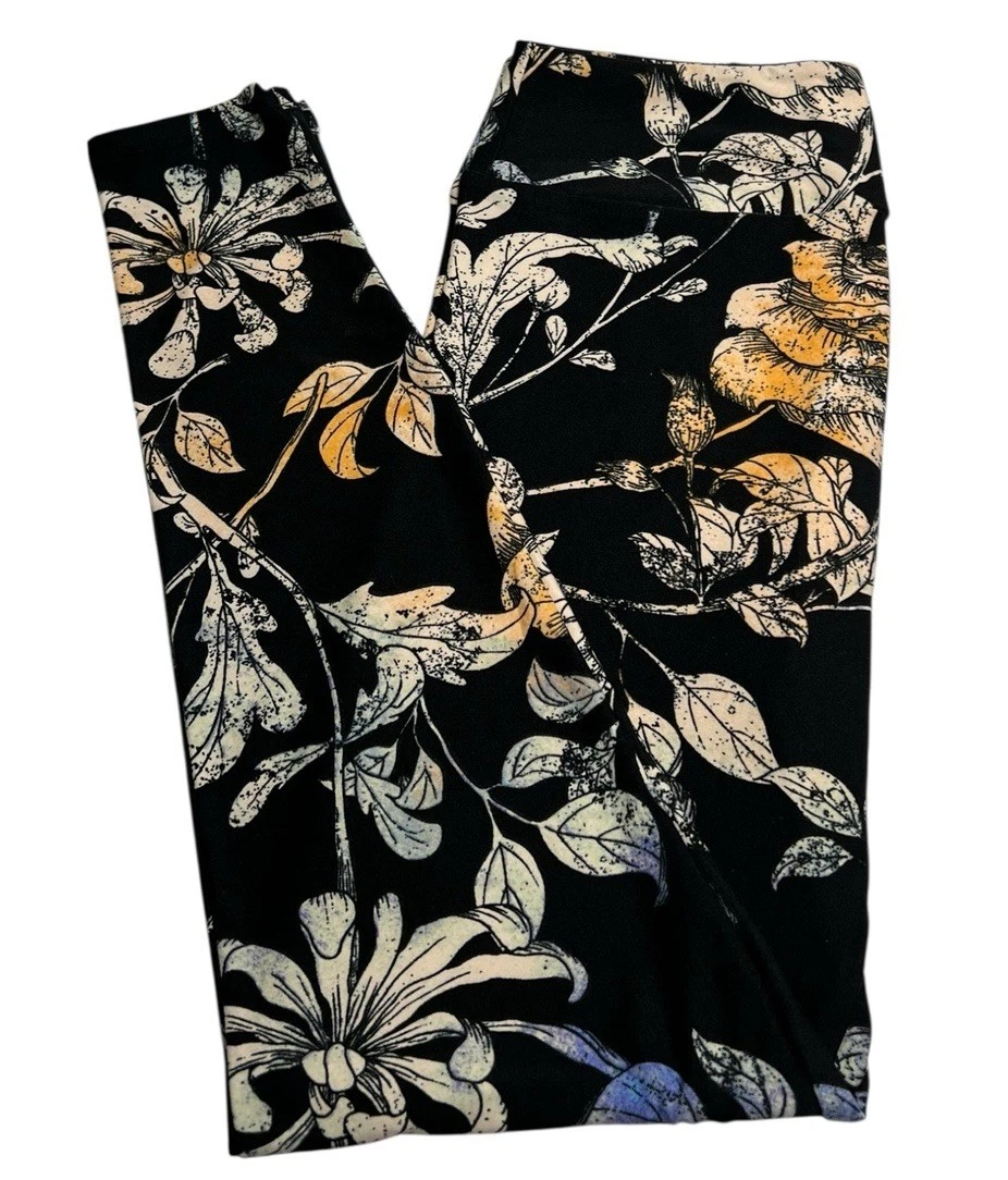 Legging Lularoe Taille Unique, Imprimé Floral Jaune/rose/bleu, état Neuf