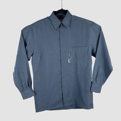 Pierre Cardin Mens Small Blue Dress Shirt Long Sleeve Button Up New With Tags