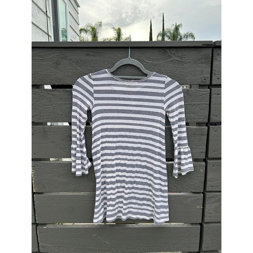 Billabong Girl's Striped Knit Shirt Mini Dress with Flared Sleeves sz S - Picture 5 of 5