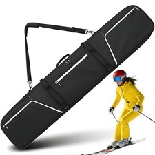 360 Padded Ski and Snowboard Travel Bag, Water-resistant Durable 160CM Black