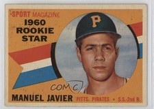 1960 Topps Sport Magazine Rookie Star Julian Javier (Called Manuel on Card) fh9. rookie card picture