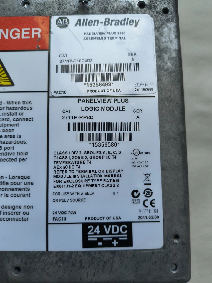 Módulo Lógico Allen-Bradley 2711P-RP8D Serie A Panelview Plus PIEZAS NO PROBADAS EE. UU. Foto 3 de 4