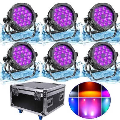 Upgrade version LED Flat Par 18x15W Waterproof IP65 Outdoor RGBWA+UV 6in1 Lights