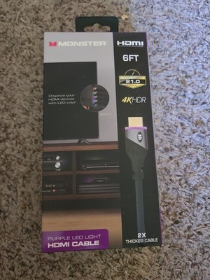 Monster Built in LED lighting 4k Gold 6ft High Speed HDMI Cable