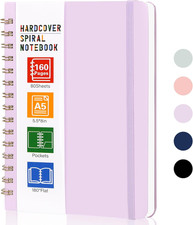 Spiral Notebook, 160 Pages A5 Lined Hardcover Notebook, 5.5 X 8In Spiral Journal