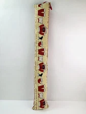 VTG Christmas Santa Tapestry Door Draft Stopper Holiday Winter Country Cream 35”