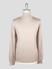 NEW ISAIA TAUPE CASHMERE SILK SWEATER CREWNECK EU 58 - US 48 - 3XL I221