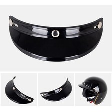 ⁺Helmet Peak Shield 3 Snap-Button Visor Flip Up Wind Shield Open Face 3/4 Retro