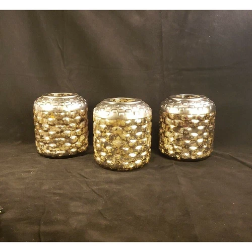 Mercury Glass Candle Holders Set of 3