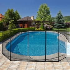 Pool Fence for In-Ground Easy DIY Installation Pool Barrier Safety Mesh Fence...