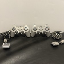 Lot Of 2 Sony PlayStation 1 PS1 SCPH-1200 Dual Shock Controller Gray OEM Tested