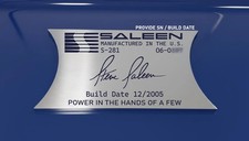 Engraved Dash Plaque Custom Fit For 05-09 Mustang Saleen S-281 Interior