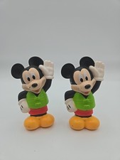 Two 2  Disney Just Play 5" Mickey Mouse Rubber Bath Toys Green 