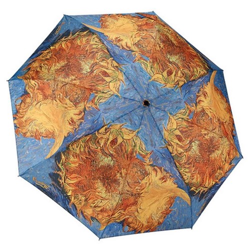 Galleria Van Gogh Sunflowers Folding Umbrella - Picture 1 of 3
