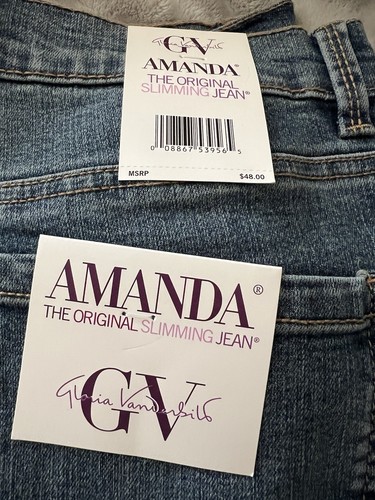 Gloria Vanderbilt Amanda Jeans Size 14 New With Tags - Picture 3 of 3
