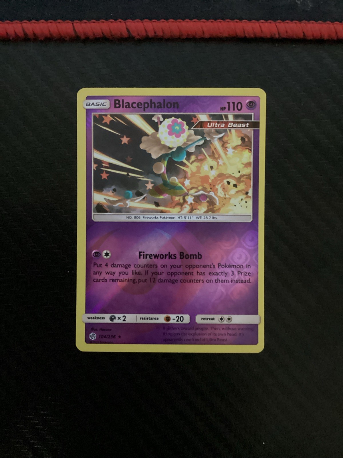 Pokemon Blacephalon Reverse Holo Card 104/236 Cosmic Eclipse SM Near Mint