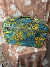 Vintage Bantam Travelware canvas suitcase mod pattern, 1960s or 1970s