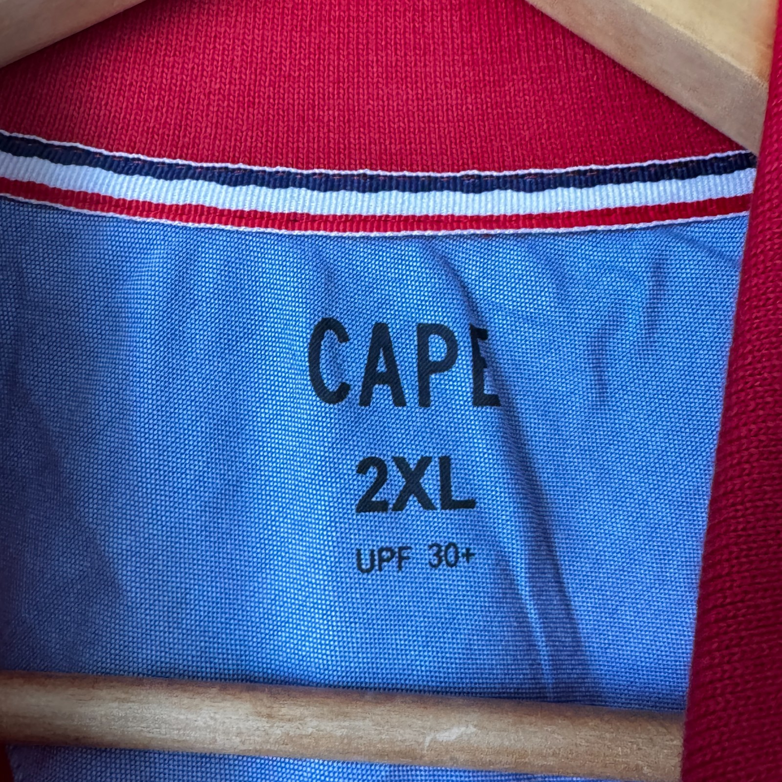 CAPE Men's 2XL Red Pique Polo Shirt - Shield Graphic - UPF 30+ image 7