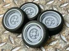 Resin 21/20 Inch: “Steelie” Model car Wheels/Tires 1/24 1/25 scale