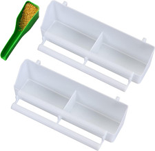 2 Pack Bird Water Dispenser for Cage, Hanging Bird Waterer Food Feeder with 1 Fe