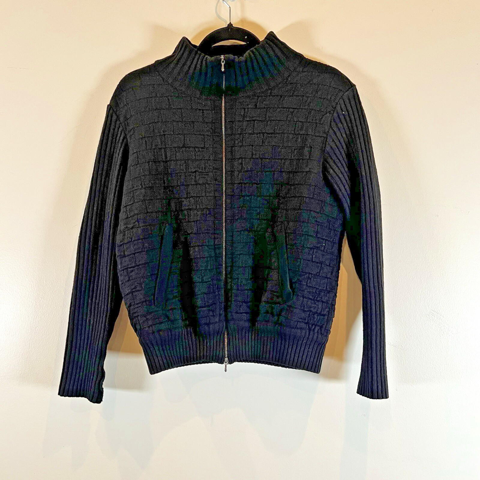 Annette Gortz Women's Full Zip Merino Wool Black Sweater M