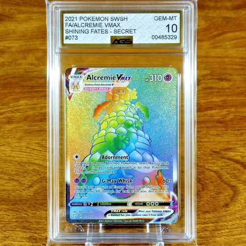Pokemon Shining Fates Alcremie VMAX 073/072 AGS Gem-MT 10 Holo Secret Rare 2021