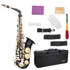 Glarry Alto Saxophone Brass Lacquered Gold E Flat Eb Sax Kit w/ Case