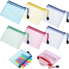 Mesh Cosmetic Bags 6 Pack Small Makeup Pouches with Zipper Travel Organizer