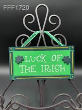 "Luck Of The Irish" Handmade 4" X 8" Sign with Fabric Hanger, Wooden, Sign Only