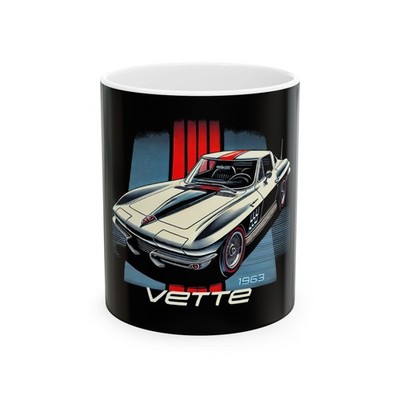 1963 Corvette Sting Ray Mug Retro Classic Car Split Window Coffee Cup
