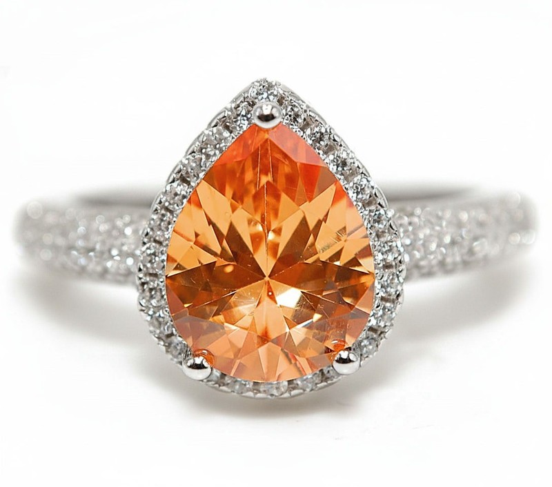 2CT  Padparadscha 925 Sterling Silver Ring Jewelry Sz 7 NF1-1