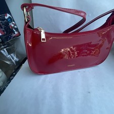JOLLQUE Small Shoulder Bag for Women, Under the Arm Patent S, Red 