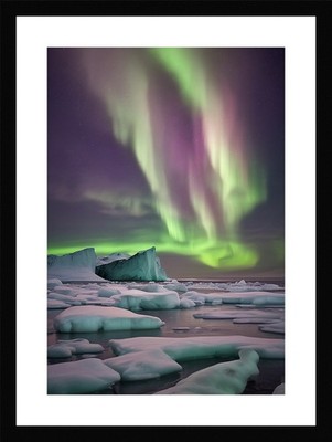 Soft Northern Lights Framed Wall Art Poster Canvas Print Picture