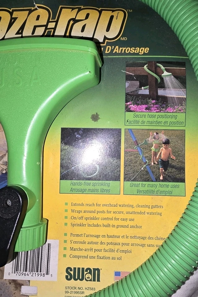 Rociador de jardín vintage 1999 Swan Garden "Hoze Rap" y rociador  Foto 2 de 4