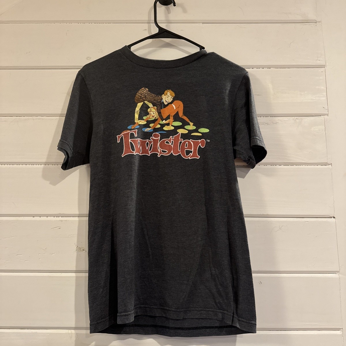 Vintage Twister Shirt Adult Small Dark Gray Board Game Retro 2010 Hasbro Tee View 4