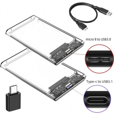 2.5 Inch External Hard Drive Enclosure USB 3.0 Type-C SATA SSD HDD Case