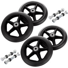 6 Inch Replacement Walker Wheels 4 Pcs Anti-Slip Solid Front Wheels for Rollator