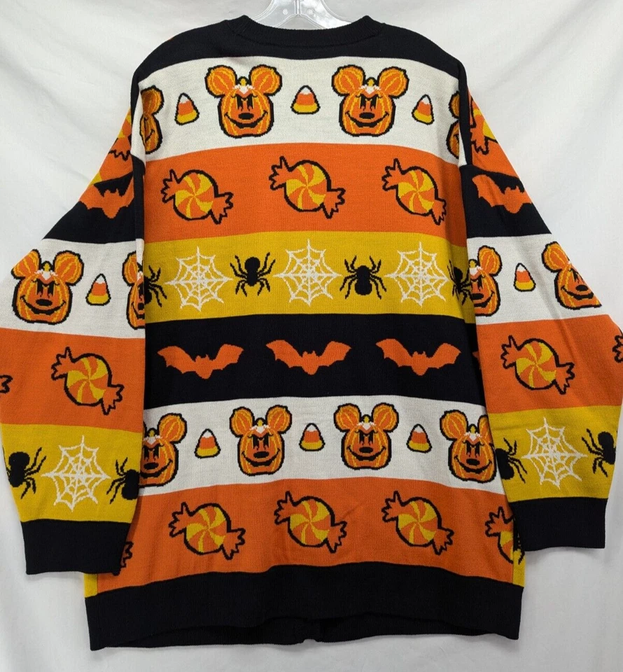 Cardigã listrado Her Universe Disney ícones de Halloween abóbora Mickey plus size 3 - Imagem 4 de 4