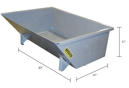 NEW! Low-Profile Self-Dumping Forklift Hopper, 1/3 Cu. Yd-4000 Lbs. Cap-Gray!! - Picture 3 of 3