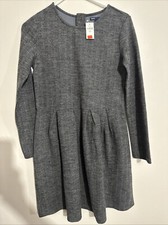 GAP KIDS GIRLS SKATER DRESS GREY HERRINGBONE PLEATED SKIRT XXL NEW 