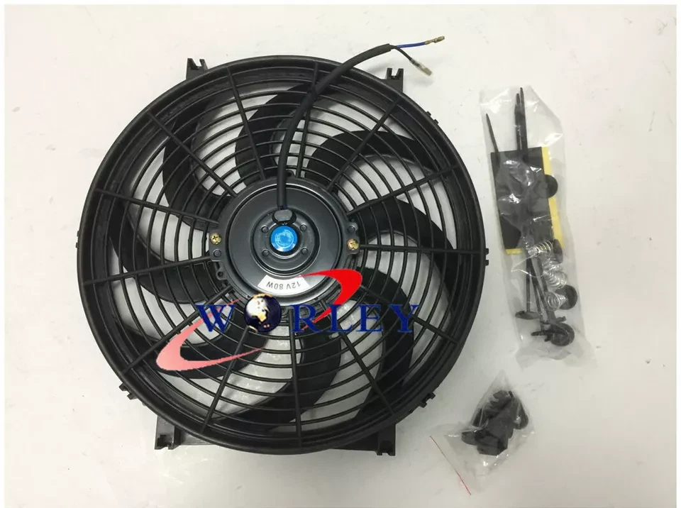 Ventilador de refrigeración eléctrico universal de 12" 12 pulgadas 2 PIEZAS Radiador CARRERAS + kits de montaje Foto 2 de 4