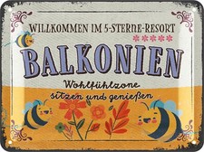 Retro Blechschild BALKONIEN Schild, Blechschi...