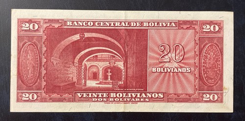 BOLIVIA 1945 20 BOLIVIANOS VERY NICE CONDITION LVC - 第 2/4 張圖片