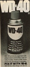 1977 Vintage Print Ad Fix It With WD-40 Stops Squeaks Protects Metal Lubricant