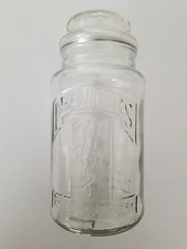 Vintage Planters Peanuts 75th Anniversary Glass Jar 1981 Embossed 
