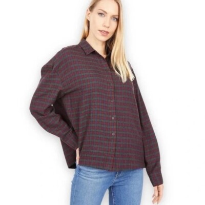 Madewell Size XS Westlake Shirt in Pfeiffer Plaid Textured Dark Button-Up