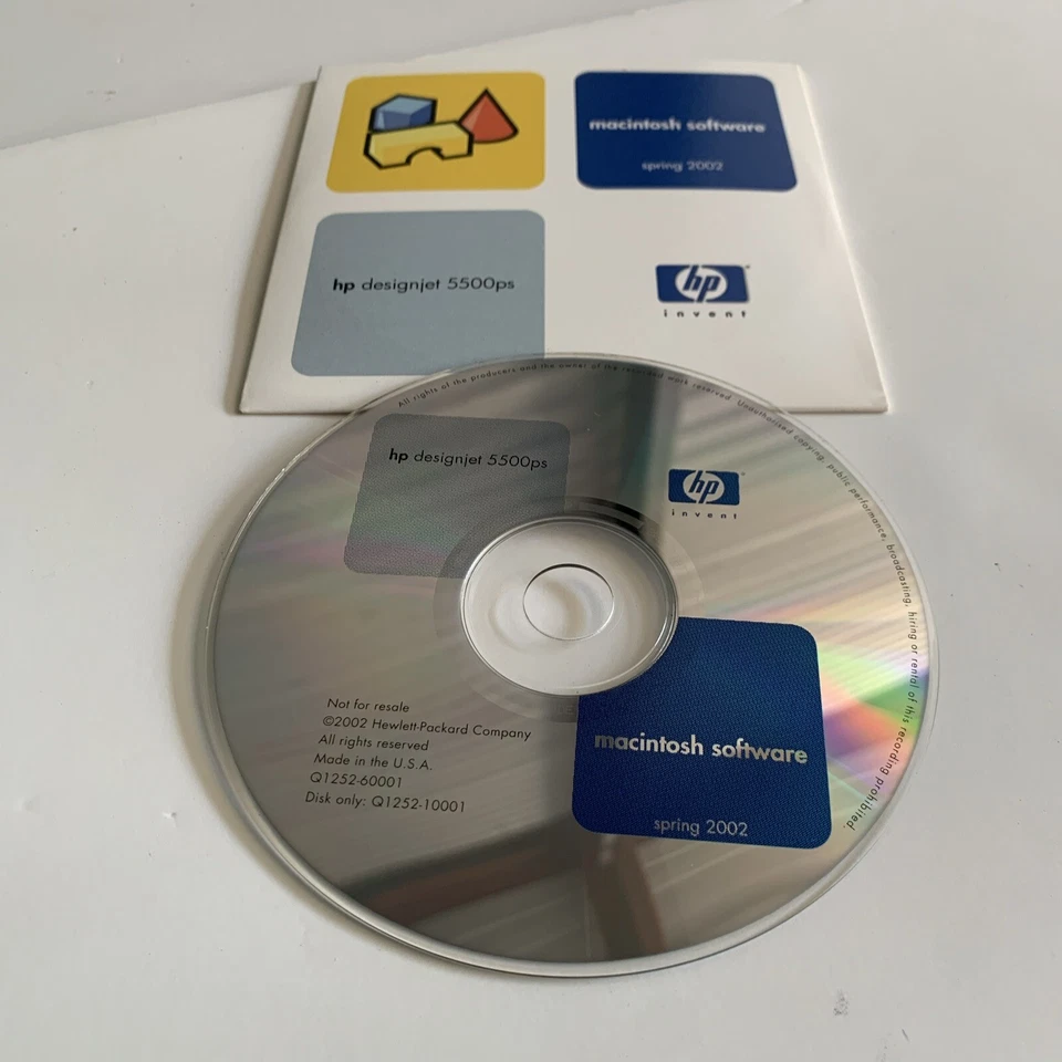 Original Disk for MAC for HP DesignJet 5500PS Plotter Drivers Manual Q1252-60001 - Image 3 of 3
