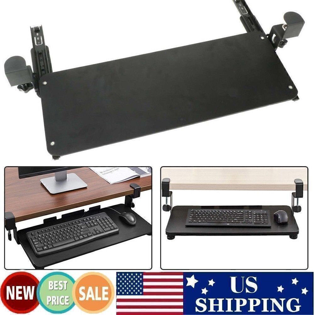 Keyboard Tray Under Desk Pull out Keyboard/Mouse Tray with C Clamp Mount